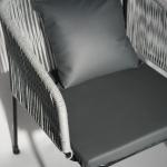 Woven Rope Outdoor Chair with Grey Cushion