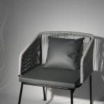 Woven Rope Outdoor Chair with Grey Cushion